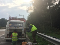 Problem with the bus on the autobahn